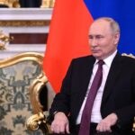 Russian President Vladimir Putin attends a meeting with Belarusian President Alexander Lukashenko at the Kremlin in Moscow, Russia. Photo: Sputnik /Gavriil Grigorov.