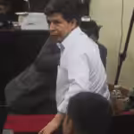 Ousted former Peruvian President Pedro Castillo, arrives for his trial on Tuesday, March 4, 2025. Photo: Guadalupe Pardo/AP.