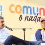 Venezuelan President Nicolás Maduro (left) next to Minister for Communes Ángel Prado (right), during an event with communal leaders in the 23 de Enero neighborhood in Caracas on March 5, 2025. Photo: Presidential Press.