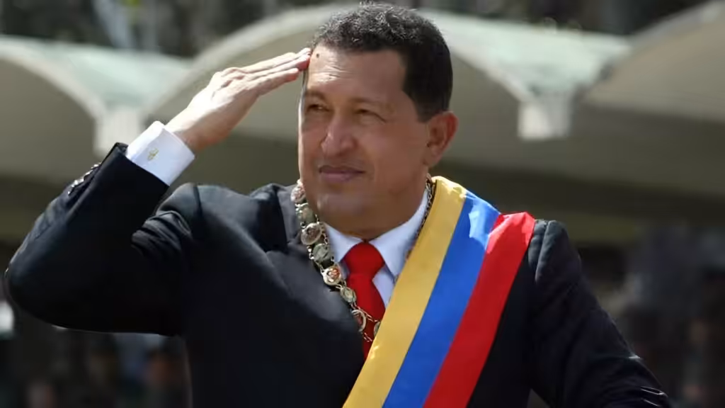 Venezuelan President Hugo CHavez leading a military parade in Caracas. Photo: Getty Images/file photo.