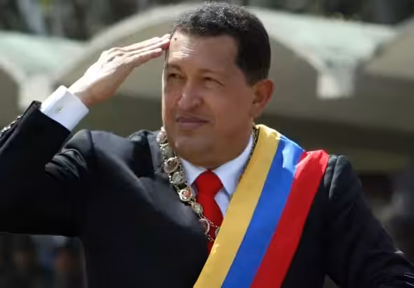Venezuelan President Hugo CHavez leading a military parade in Caracas. Photo: Getty Images/file photo.