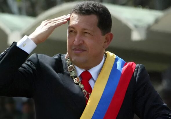 Venezuelan President Hugo CHavez leading a military parade in Caracas. Photo: Getty Images/file photo.