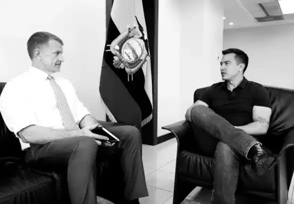 Ecuadorian President Daniel Noboa with mercenary boss Erik Prince in Ecuador. Photo: X/@DanielNoboaOk.