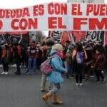 "The debt is with the people, not the IMF" reads a banner in Buenos Aires, Argentina. Photo: AN Red.