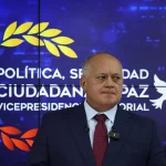 Venezuelan Interior Minister Diosdado Cabello at a press conference, March 14, 2025. Photo: MPPIJP.