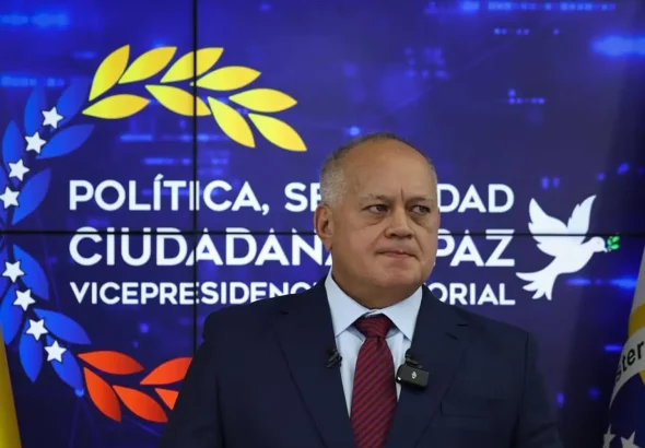 Venezuelan Interior Minister Diosdado Cabello at a press conference, March 14, 2025. Photo: MPPIJP.