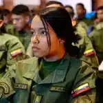 Young people from the Bolivarian Military Academy of Venezuela at the ALBA-TCP Forum welcomed the Venezuelan ambassador to Syria, José Gregorio Biomorgi. March 11, 2025. Photo: ALBA-TCP.