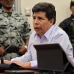 Ousted Peruvian President Pedro Castillo during a court hearing on Monday, March 10, 2025. Photo: EFE.