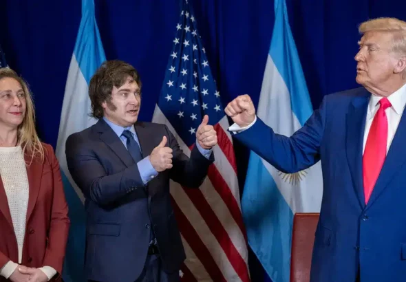 Argentina’s libertarian President Javier Milei and his sister and chief of staff Karina meet with their boss, US President Donald Trump. Photo: White House.