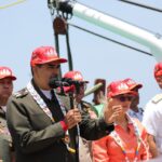 Venezuelan President Nicolás Maduro speaks at the official event for the departure of the Simón Bolívar Naval Training Ship on its training and diplomatic mission, in La Guaira, March 22, 2025. Photo: Presidential Press.