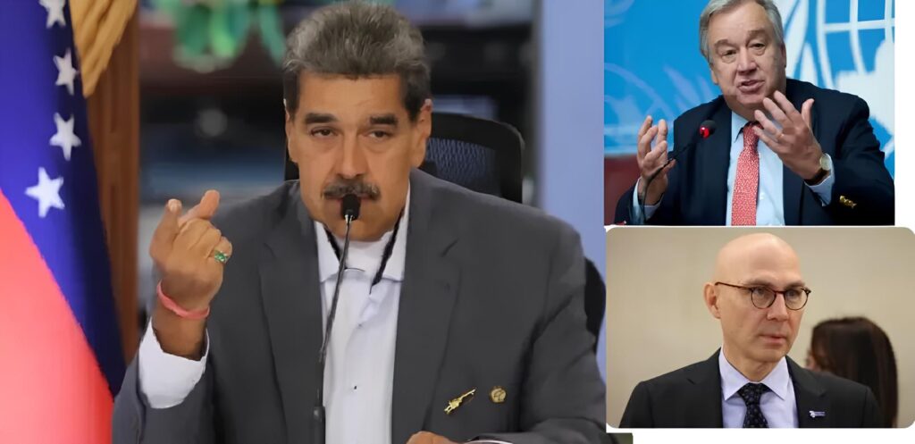 (Clockwise from left) Venezuelan President Nicolás Maduro, UN Secretary General António Guterres, and UN High Commissioner for Human Rights Volker Türk. Photo: DiarioVEA.