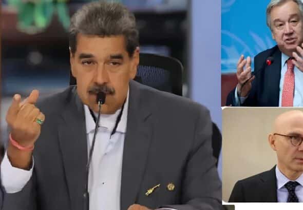 (Clockwise from left) Venezuelan President Nicolás Maduro, UN Secretary General António Guterres, and UN High Commissioner for Human Rights Volker Türk. Photo: DiarioVEA.