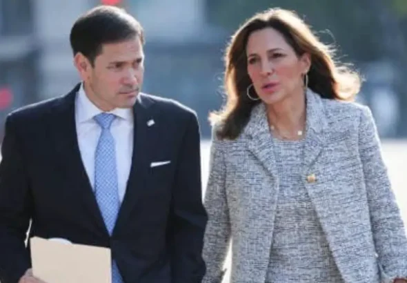 US Congresswoman María Elvira Salazar (right) and US Secretary of State Marco Rubio (left). Photo: Facebook/@mariaelvira.