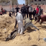 Mass graves in Gaza following Israel's withdrawal. Photo: The Palestine Chronicle/video grab.