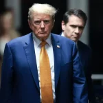 Donald Trump, accompanied by his attorney Todd Blanche, leaves a New York court on May 7, 2024. Photo: Win McNamee/AP.