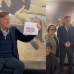 Venezuelan Ambassador to the UK Félix Plascencia with representatives of British solidarity movements, holding signs that read "Migration is not a crime," London, March 27, 2025. Photo: Fuser News.