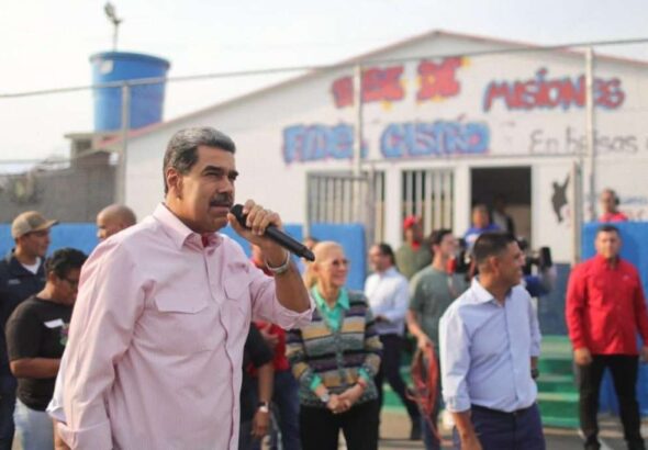 Venezuelan President Nicolás Maduro during a event with the communes in Petare, Caracas, on Thursday, March 27, 2025. Photo: Presidential Press.