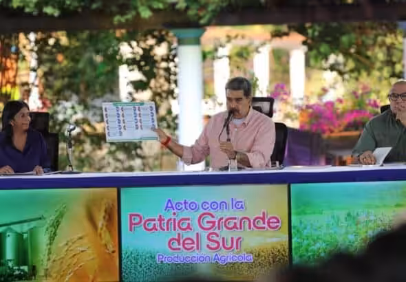 Venezuelan President Nicolás Maduro announces the launch of the Patria Grande del Sur agroecological project, March 13, 2025. Photo: Presidential Press.