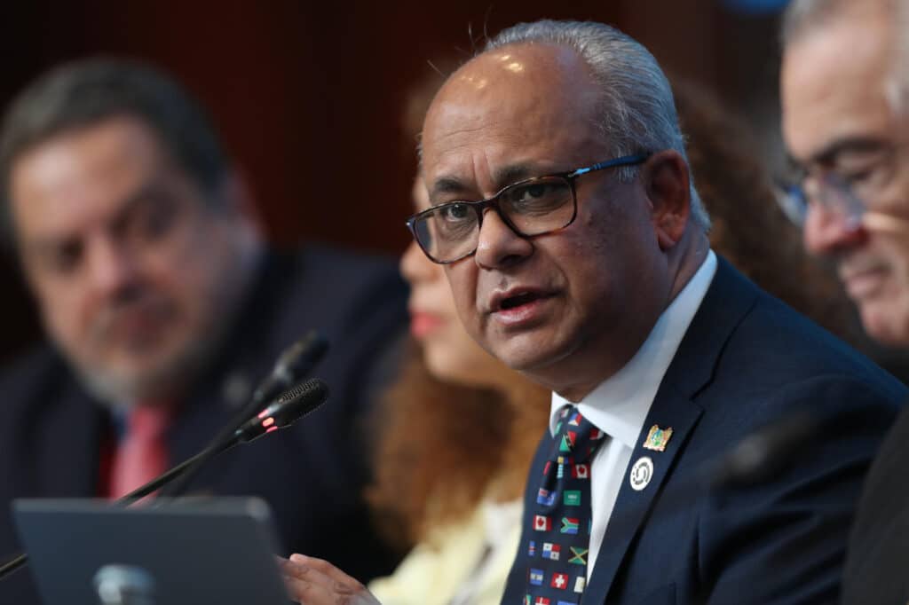 New OAS Secretary General Albert Ramdin, elected on Monday, March 10, 2025, during an extraordinary general assembly in Washington. Photo: EFE.