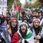 Pro-Palestine student protests in Washington, on October 14, 2023. Photo: AP.