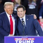 President Donald Trump greets Sen. Marco Rubio during a campaign rally at the J.S. Dorton Arena in Raleigh, North Carolina, on November 4, 2024. Photo: Ryan M. Kelly/AFP/file photo.