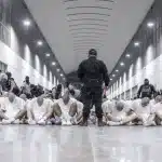 Venezuelan migrants being treated as terrorists by Salvadoran security agents at the infamous CECOT prison. Photo: El Salvador Presidential Press Office