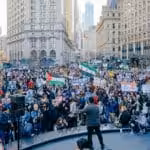 Thousands rally in New York City on March 10, demanding the release of Mahmoud Khalil from ICE detention. Photo: Wyatt Souers.