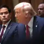 US Secretary of State Marco Rubio (left) sitting next to President Donald Trump (right). Photo: Andrew Harnik/Getty Images/file photo.