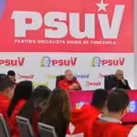 PSUV leader Diosdado Cabello answering questions during the party's weekly press conference this Monday, March 10, 2025. Photo: Con el Mazo Dando.