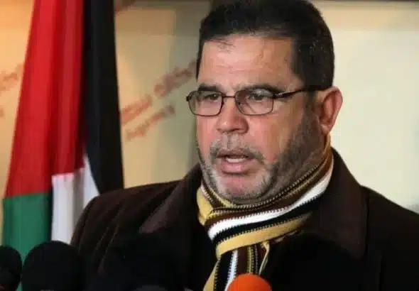 Salah al-Bardawil giving statements to the press. Photo: AP/file photo.