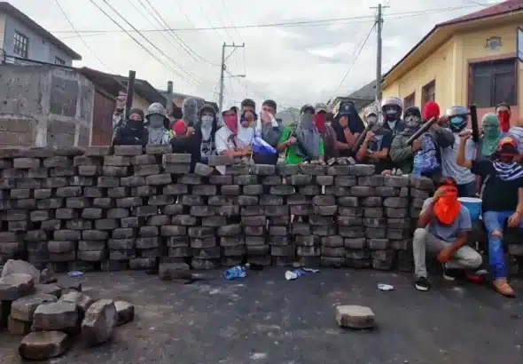 One of scores of violent barricades, or tranques, created around Nicaragua during the 2018 coup attempt. Photo: The Grayzone/File photo.