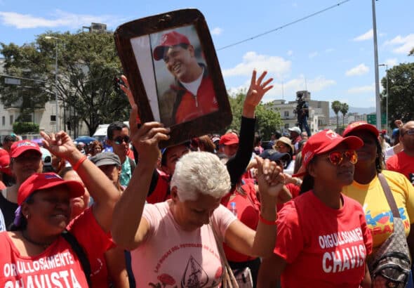 Thousands of Venezuelans took to the streets of Caracas to pay homage to Commander Hugo Chávez on the 10th anniversary of his death, in 2023. Photo: Zoe Alexandra.
