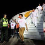 Venezuelan migrants deported by the US government arriving in Venezuela, where they are received with dignity. Maiquetia, La Guaira state, Friday, March 28, 2025. Photo: Con el Mazo Dando.