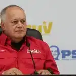 Venezuela's PSUV Secretary General Diosdado Cabello during a weekly press conference on Monday, April 7, 2025. Photo: Con el Mazo Dando.