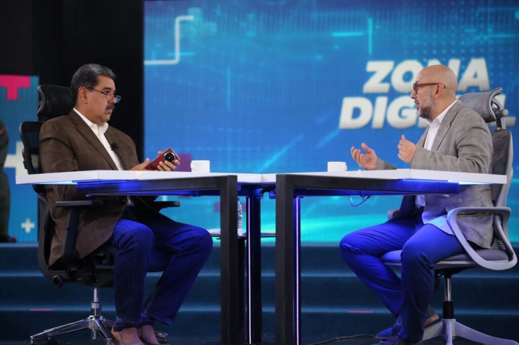 President Nicolás Maduro speaking on Con Maduro+ about the rights of those detained in El Salvador's Terrorism Confinement Center (CECOT). Photo: Presidential Press.