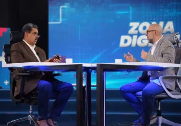 President Nicolás Maduro speaking on Con Maduro+ about the rights of those detained in El Salvador's Terrorism Confinement Center (CECOT). Photo: Presidential Press.