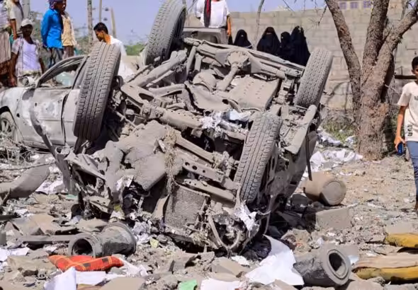 The aftermath of a US airstrike in Yemen’s al-Hudaydah province on 2 April 2025. Photo: PressTV.