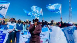 Protests in Las Anod, January 2023, call for Somalian reunification. Photo: Wikimedia.