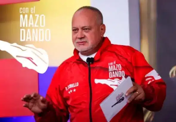 Venezuelan Interior Minister Diosdado Cabello on his television program Con El Mazo Dando. Photo: TVES.