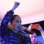 Luisa González announces she does not recognize the election results in a fiery speech in the late hours of April 13, 2025. Photo: X/@MashiRafael.