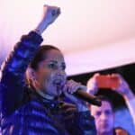 Luisa González announces she does not recognize the election results in a fiery speech in the late hours of April 13, 2025. Photo: X/@MashiRafael.