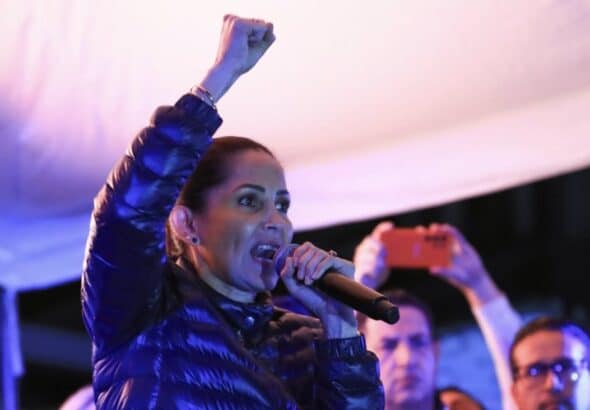 Luisa González announces she does not recognize the election results in a fiery speech in the late hours of April 13, 2025. Photo: X/@MashiRafael.