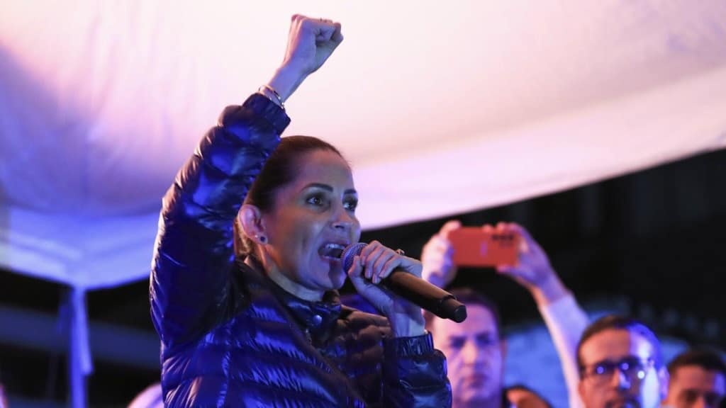 Luisa González announces she does not recognize the election results in a fiery speech in the late hours of April 13, 2025. Photo: X/@MashiRafael.
