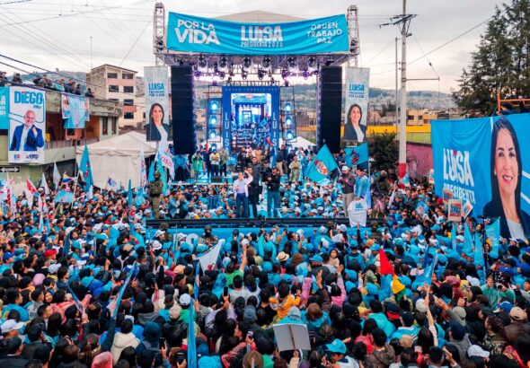 The closing event of presidential candidate Luisa González's electoral campaign in Quito, Ecuador, April 10, 2025. Photo: X/@LuisaGonzalezEc.