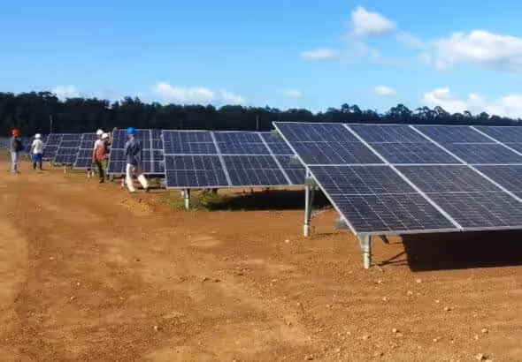 The photovoltaic solar park under construction in Cuba, supported by China. Photo: Radio Rebelde/Archive.