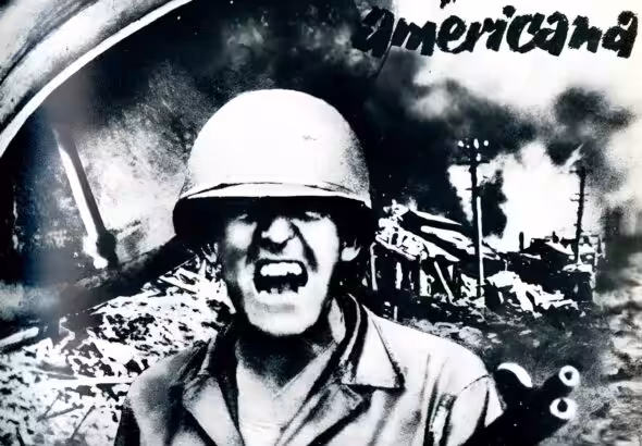 Soviet poster on the US war in Korea, explaining the role of US imperialism in the world. File photo.