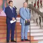 Honduran Foreign Minister Eduardo Enrique Reina (right) and Vice Foreign Minister Gerardo Torres. Photo: Screenshot/Telesur.