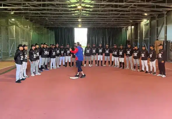 Venezuelan baseball players at a training session. Photo: X/@ligasenior_latinoamericana.