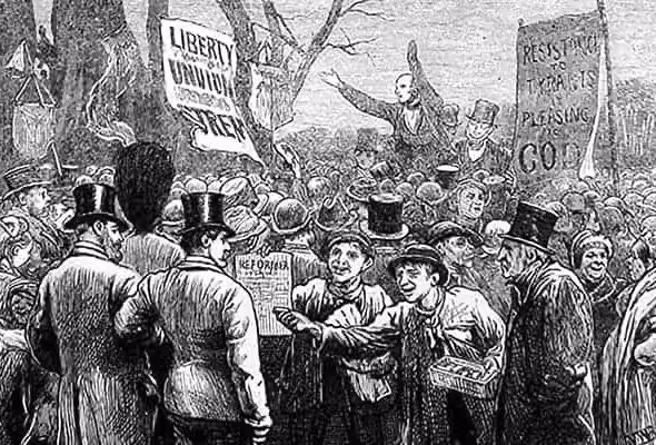 Cartoon depicting people listening to a charlatan. File photo.