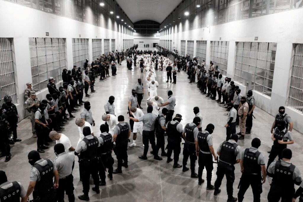 Images of El Salvador's notorious CECOT prison. Photo: Archive.